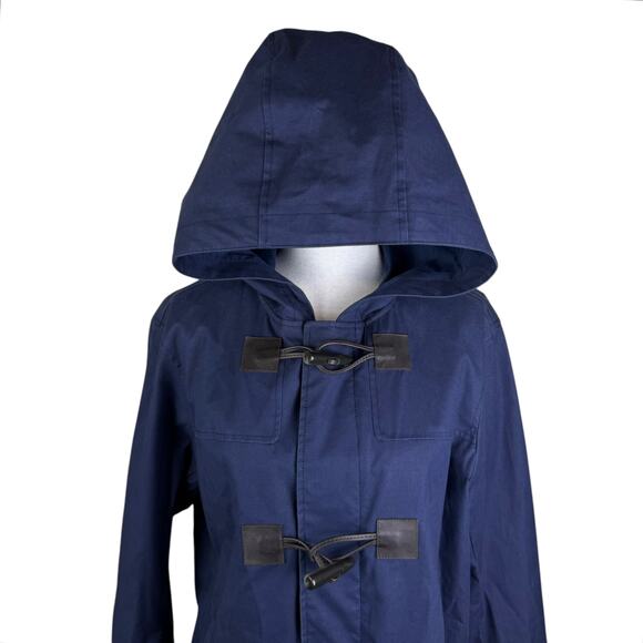 Michael Kors Men's Navy Hooded Toggle Zipper Snap 100% Cotton Jacket Coat - Picture 7 of 16